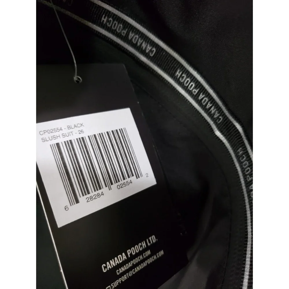 NWT Canada Pooch Size 22 Black Slush Suit for Dogs